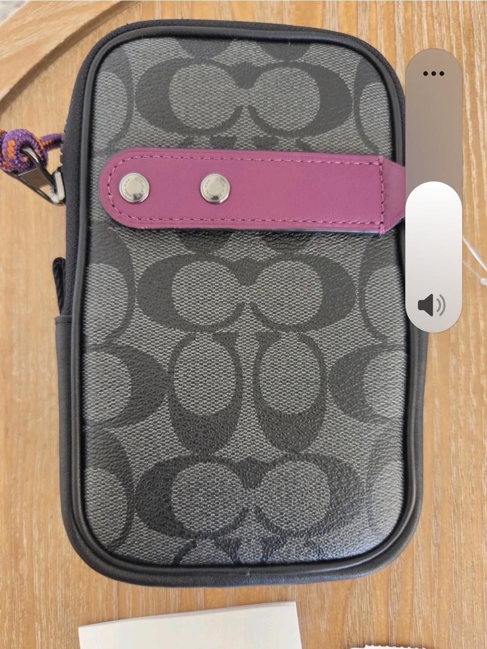COACH x Disney Thumper North/South Hybrid Zipper Pouch Case Black/Purple - Picture 5 of 5